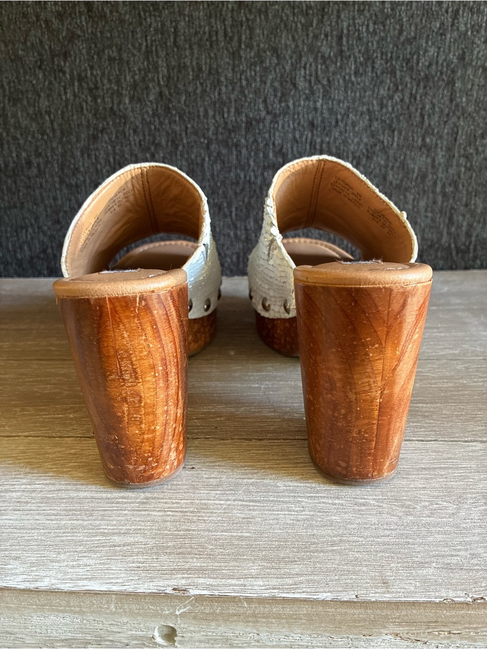 Chelsea & Violet White Snake Leather Mule Heels - Picture 4 of 8